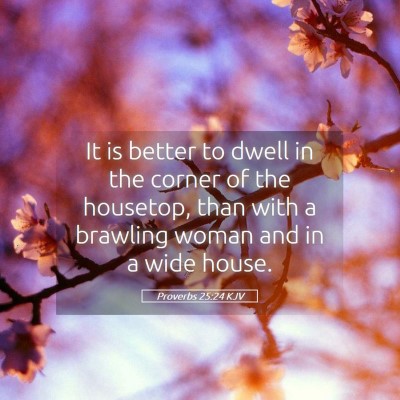 Picture 05 - Proverbs 25:24 KJV - It is better to dwell in the corner of the - Bible Verse Picture