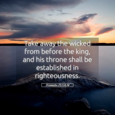 Picture 05 - Proverbs 25:5 KJV - Take away the wicked from before the king, and - Bible Verse Picture