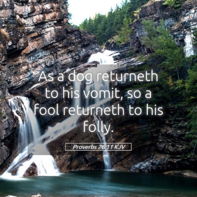 Picture 05 - Proverbs 26:11 KJV - As a dog returneth to his vomit, so a fool - Bible Verse Picture