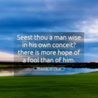 Picture 05 - Proverbs 26:12 KJV - Seest thou a man wise in his own conceit? there - Bible Verse Picture