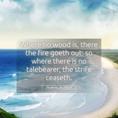 Picture 05 - Proverbs 26:20 KJV - Where no wood is, there the fire goeth out: so - Bible Verse Picture