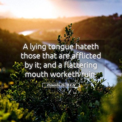 Picture 05 - Proverbs 26:28 KJV - A lying tongue hateth those that are afflicted by - Bible Verse Picture