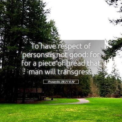 Picture 05 - Proverbs 28:21 KJV - To have respect of persons is not good: for for a - Bible Verse Picture
