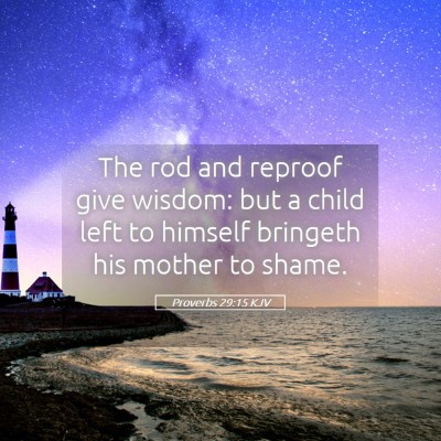 Picture 05 - Proverbs 29:15 KJV - The rod and reproof give wisdom: but a child left - Bible Verse Picture