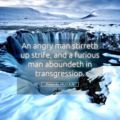Picture 05 - Proverbs 29:22 KJV - An angry man stirreth up strife, and a furious - Bible Verse Picture