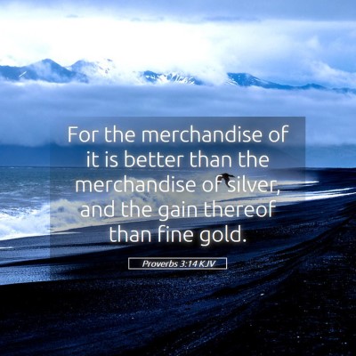 Picture 05 - Proverbs 3:14 KJV - For the merchandise of it is better than the - Bible Verse Picture