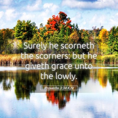 Picture 05 - Proverbs 3:34 KJV - Surely he scorneth the scorners: but he giveth - Bible Verse Picture