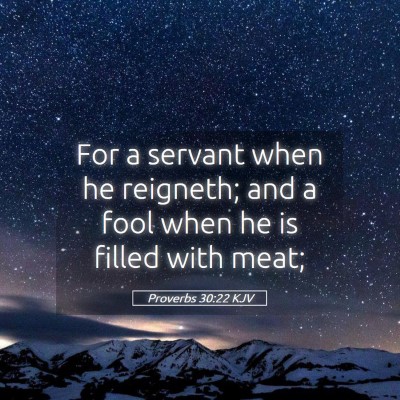 Picture 05 - Proverbs 30:22 KJV - For a servant when he reigneth; and a fool when - Bible Verse Picture