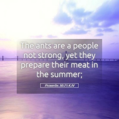 Picture 05 - Proverbs 30:25 KJV - The ants are a people not strong, yet they - Bible Verse Picture