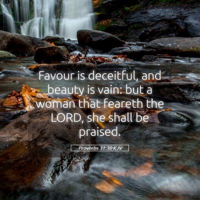 Picture 05 - Proverbs 31:30 KJV - Favour is deceitful, and beauty is vain: but a - Bible Verse Picture