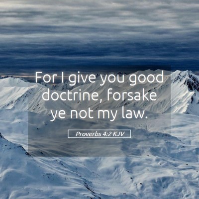 Picture 05 - Proverbs 4:2 KJV - For I give you good doctrine, forsake ye not my - Bible Verse Picture