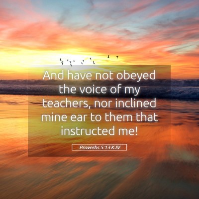 Picture 05 - Proverbs 5:13 KJV - And have not obeyed the voice of my teachers, nor - Bible Verse Picture