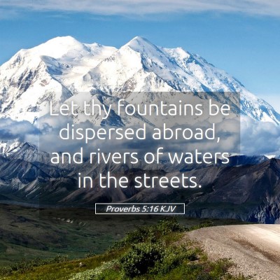 Picture 05 - Proverbs 5:16 KJV - Let thy fountains be dispersed abroad, and rivers - Bible Verse Picture
