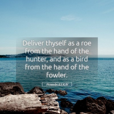 Picture 05 - Proverbs 6:5 KJV - Deliver thyself as a roe from the hand of the - Bible Verse Picture