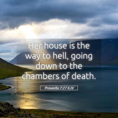 Picture 05 - Proverbs 7:27 KJV - Her house is the way to hell, going down to the - Bible Verse Picture