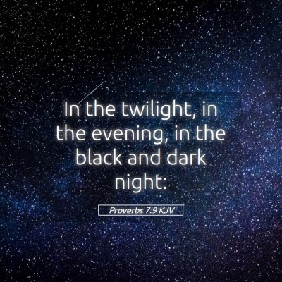 Picture 05 - Proverbs 7:9 KJV - In the twilight, in the evening, in the black and - Bible Verse Picture