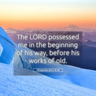 Picture 05 - Proverbs 8:22 KJV - The LORD possessed me in the beginning of his - Bible Verse Picture