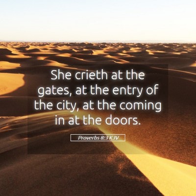 Picture 05 - Proverbs 8:3 KJV - She crieth at the gates, at the entry of the - Bible Verse Picture