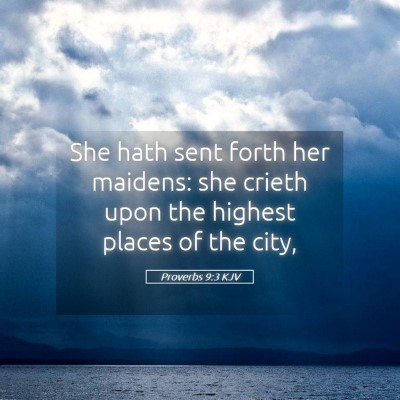 Picture 05 - Proverbs 9:3 KJV - She hath sent forth her maidens: she crieth upon - Bible Verse Picture