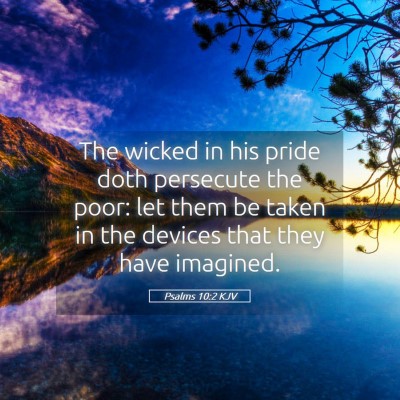 Picture 05 - Psalms 10:2 KJV - The wicked in his pride doth persecute the poor: - Bible Verse Picture