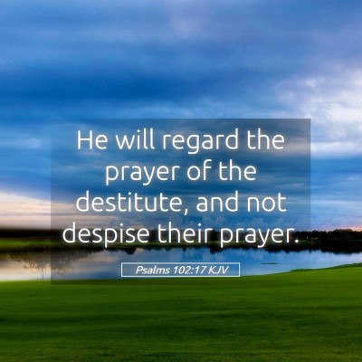 Picture 05 - Psalms 102:17 KJV - He will regard the prayer of the destitute, and - Bible Verse Picture