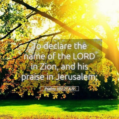 Picture 05 - Psalms 102:21 KJV - To declare the name of the LORD in Zion, and his - Bible Verse Picture