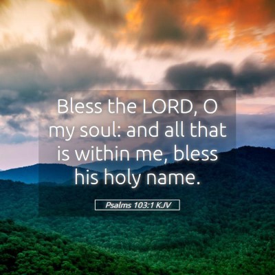 Picture 05 - Psalms 103:1 KJV - Bless the LORD, O my soul: and all that is within - Bible Verse Picture