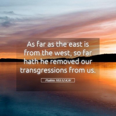 Picture 05 - Psalms 103:12 KJV - As far as the east is from the west, so far hath - Bible Verse Picture
