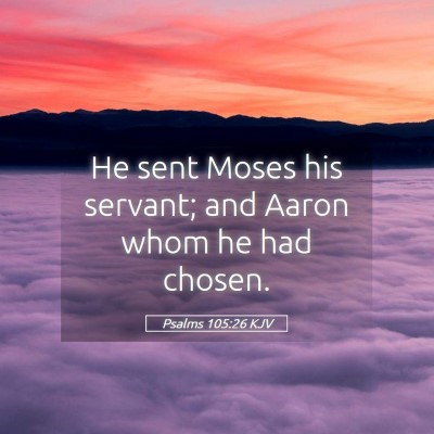 Picture 05 - Psalms 105:26 KJV - He sent Moses his servant; and Aaron whom he had - Bible Verse Picture