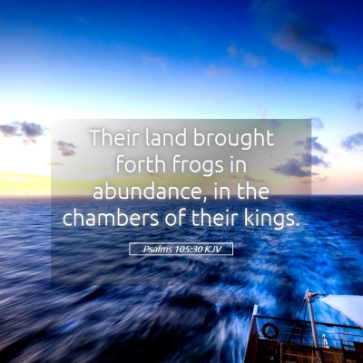 Picture 05 - Psalms 105:30 KJV - Their land brought forth frogs in abundance, in - Bible Verse Picture