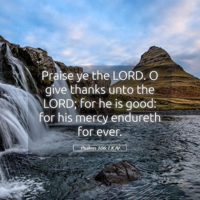 Picture 05 - Psalms 106:1 KJV - Praise ye the LORD. O give thanks unto the LORD; - Bible Verse Picture