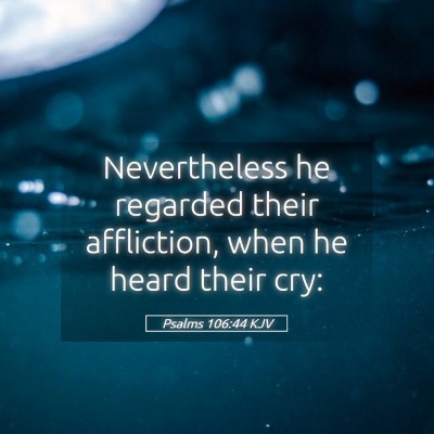 Picture 05 - Psalms 106:44 KJV - Nevertheless he regarded their affliction, when - Bible Verse Picture
