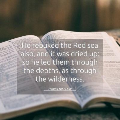 Picture 05 - Psalms 106:9 KJV - He rebuked the Red sea also, and it was dried up: - Bible Verse Picture