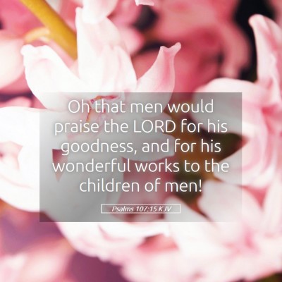 Picture 05 - Psalms 107:15 KJV - Oh that men would praise the LORD for his - Bible Verse Picture