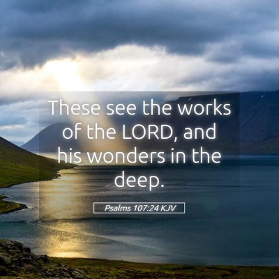 Picture 05 - Psalms 107:24 KJV - These see the works of the LORD, and his wonders - Bible Verse Picture