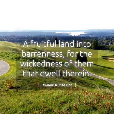 Picture 05 - Psalms 107:34 KJV - A fruitful land into barrenness, for the - Bible Verse Picture