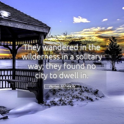 Picture 05 - Psalms 107:4 KJV - They wandered in the wilderness in a solitary - Bible Verse Picture