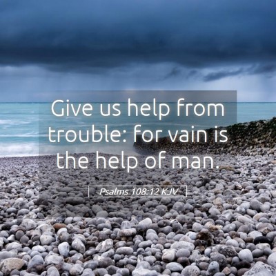 Picture 05 - Psalms 108:12 KJV - Give us help from trouble: for vain is the help - Bible Verse Picture