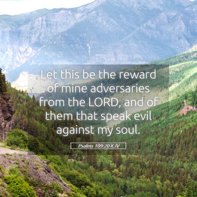 Picture 05 - Psalms 109:20 KJV - Let this be the reward of mine adversaries from - Bible Verse Picture