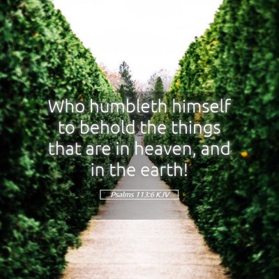 Picture 05 - Psalms 113:6 KJV - Who humbleth himself to behold the things that - Bible Verse Picture
