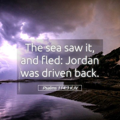Picture 05 - Psalms 114:3 KJV - The sea saw it, and fled: Jordan was driven - Bible Verse Picture