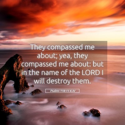 Picture 05 - Psalms 118:11 KJV - They compassed me about; yea, they compassed me - Bible Verse Picture
