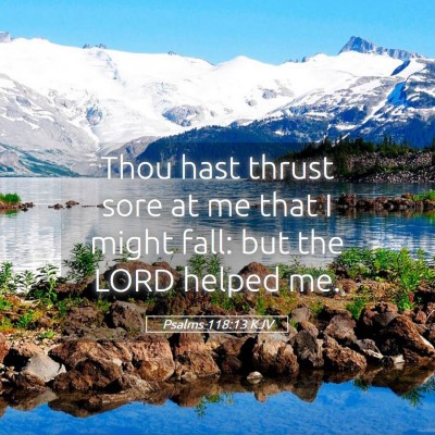 Picture 05 - Psalms 118:13 KJV - Thou hast thrust sore at me that I might fall: - Bible Verse Picture
