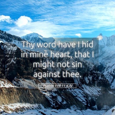 Picture 05 - Psalms 119:11 KJV - Thy word have I hid in mine heart, that I might - Bible Verse Picture