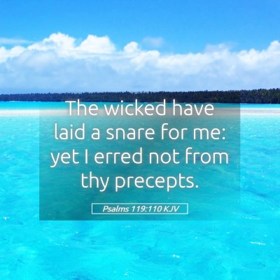 Picture 05 - Psalms 119:110 KJV - The wicked have laid a snare for me: yet I erred - Bible Verse Picture