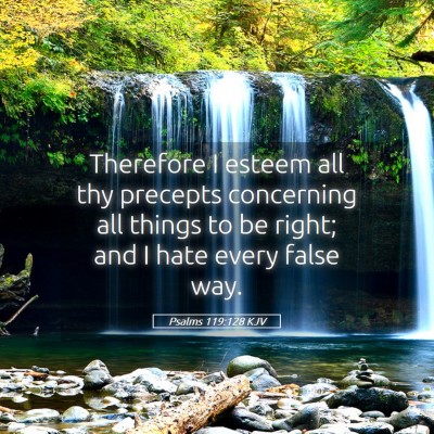 Picture 05 - Psalms 119:128 KJV - Therefore I esteem all thy precepts concerning - Bible Verse Picture