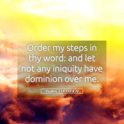 Picture 05 - Psalms 119:133 KJV - Order my steps in thy word: and let not any - Bible Verse Picture