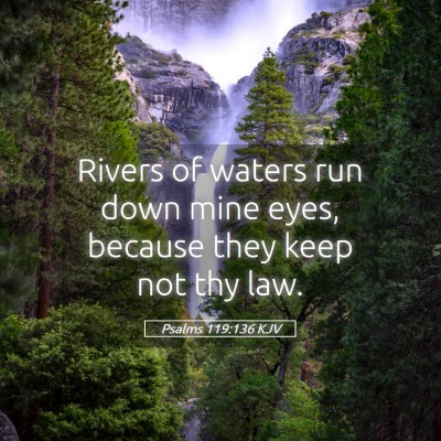 Picture 05 - Psalms 119:136 KJV - Rivers of waters run down mine eyes, because they - Bible Verse Picture