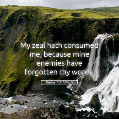 Picture 05 - Psalms 119:139 KJV - My zeal hath consumed me, because mine enemies - Bible Verse Picture