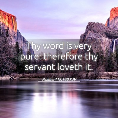 Picture 05 - Psalms 119:140 KJV - Thy word is very pure: therefore thy servant - Bible Verse Picture